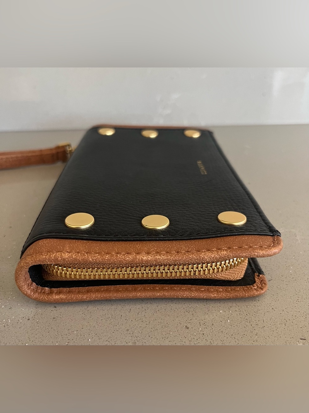 Hammitt Bryant Contrast Trim Continental Wristlet Wallet North End Brushed Gold - Picture 7 of 13